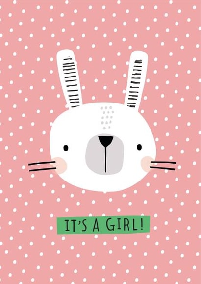 Cute Baby Girl bunny card | thortful