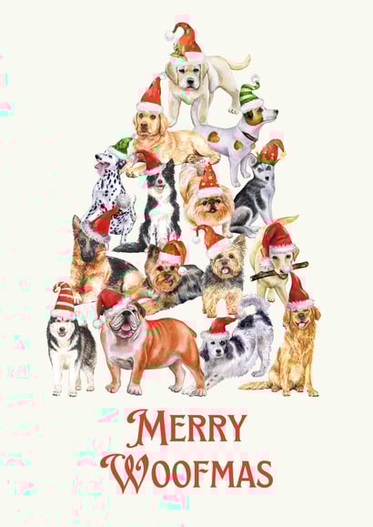 Cute Dog Christmas Card For The Dog Lover In Your Life created by Ink Icons 