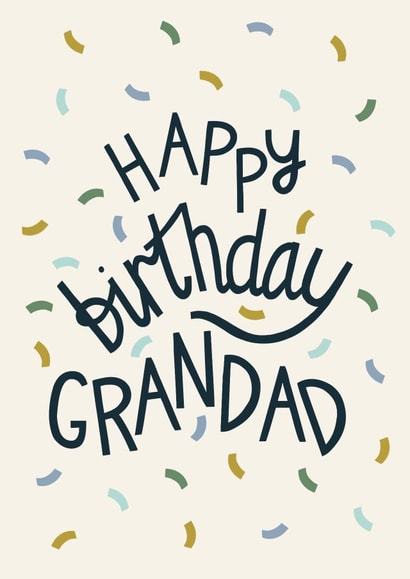 Happy Birthday Grandad - Stylish and Modern Confetti Card for Grandpa created by Christine Cuddihy Illustration