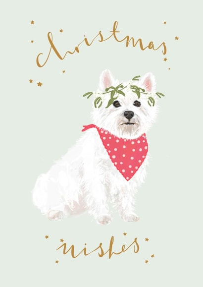 Cute Westie Christmas Card For West Highland Terrier Dog Owners created by Honey & Velvet Studio