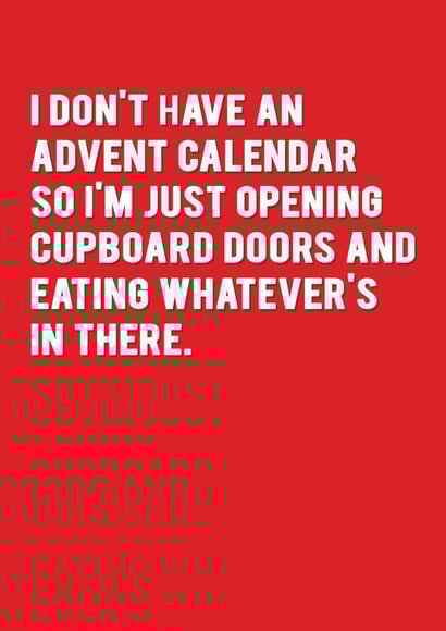 Funny Advent Calendar Christmas Card created by Redback Cards