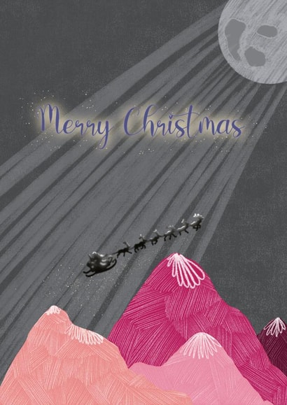 Classic illustrated Christmas card for friend family abroad travelling created by The Crafty Tourist
