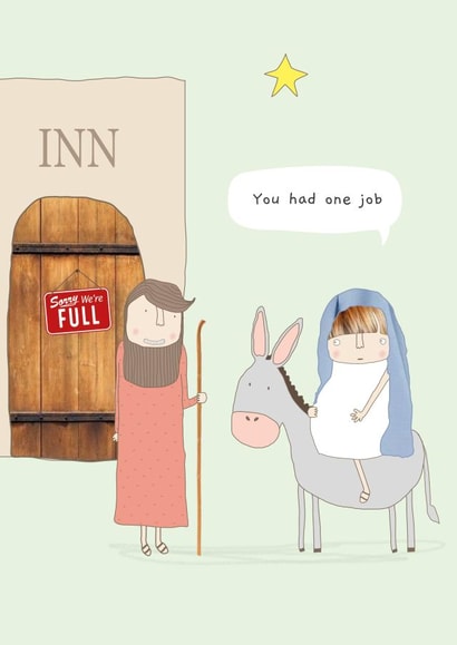 One Job Christmas card created by Rosie Made A Thing