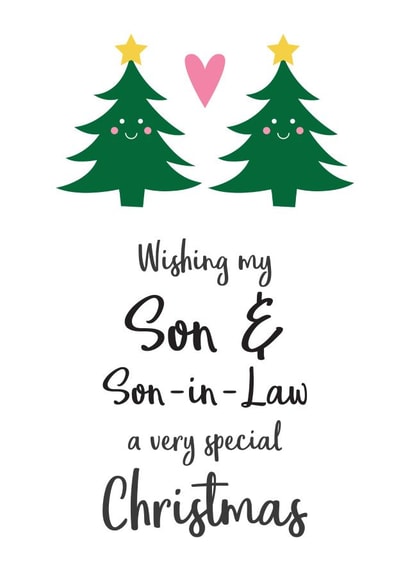 Cute Gay LGBTQ Christmas card for very special Son & Son-in-Law from Parents created by Hello Fridays Studio