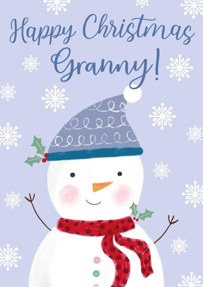 sweet snowman granny christmas card created by Sarah Corcoran