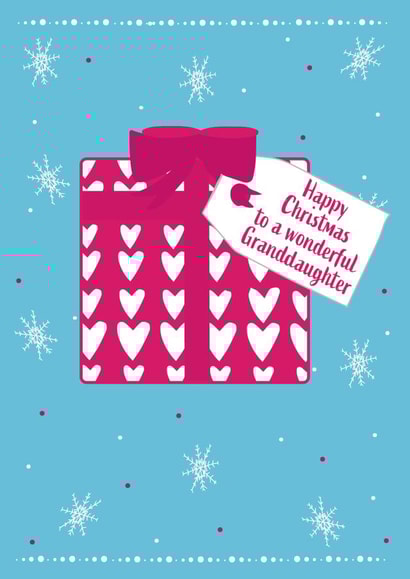 Cute Christmas card for granddaughter - present - wonderful granddaughter created by Missycards