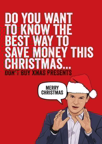 Funny Money Saving Christmas Card - For Friends - Joke Card created by Filthy Sentiments