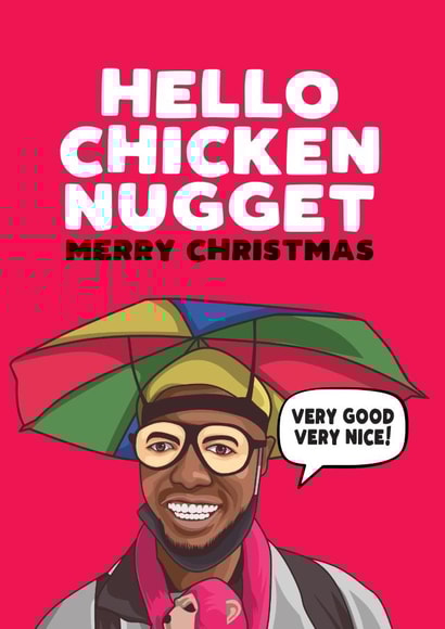 Funny Chicken Nugget Christmas Card - Very good very nice - Tenerife created by Filthy Sentiments