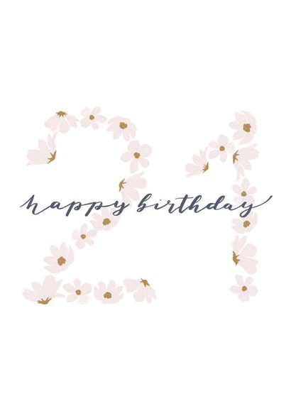 Floral 21st birthday card created by LjsDesignsCompany