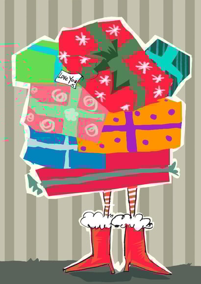 Pile of Christmas gifts for you created by Higgledy Ink Illustration