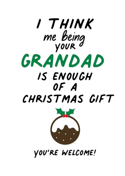 Christmas card for grandson or granddaughter created by IWLT