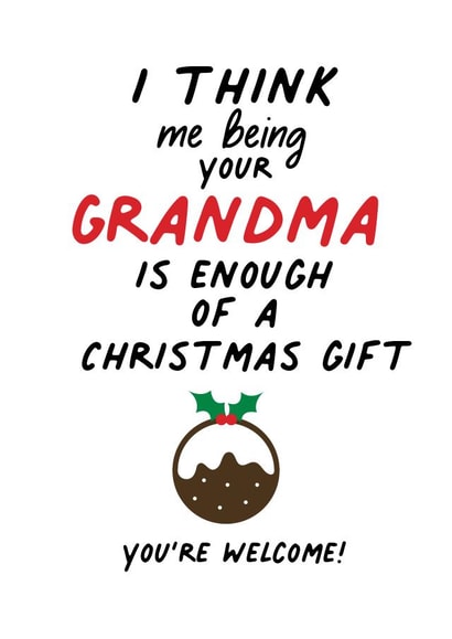 Christmas Card from Grandma to let your grandchild know how lucky they are created by IWLT