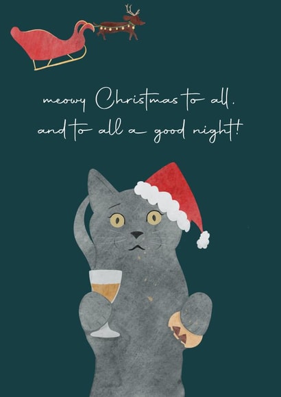 Cute Christmas Cat card - kitten caught red handed created by Number 27 Design