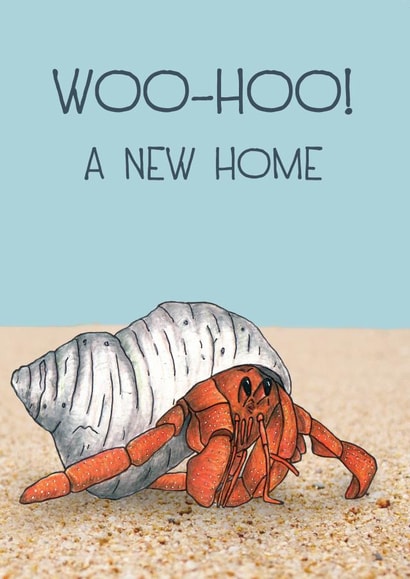 Cute New Home Card - Hermit Crab - Woo Hoo! A New Home created by Charlie - Cherry Pie Lane