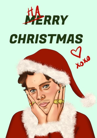 Harry Styles Christmas Card for Music Fan - Harry Christmas Pop Star created by Jessica Rigsbee: My Depiction Addiction