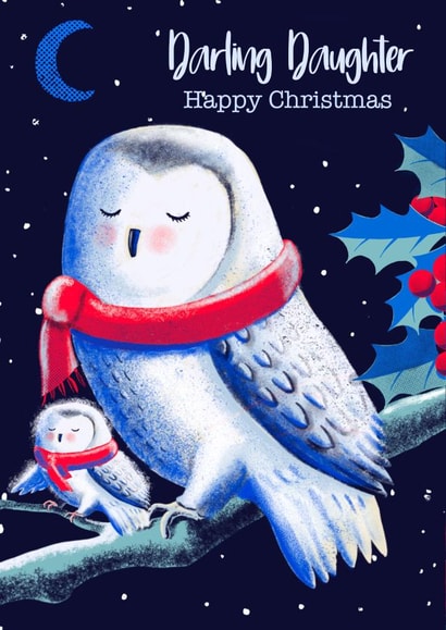 Cute Owl daughter christmas card created by Rocket68