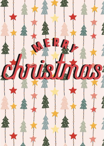 Merry Christmas tree background card created by Izzi Paints