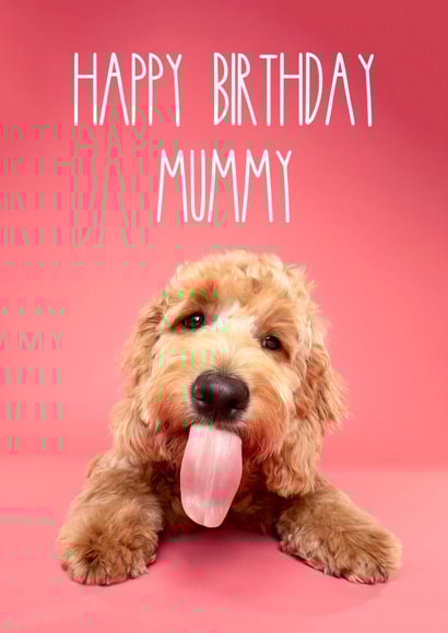 Goldendoodle Happy Birthday Mummy Greetings Card created by The Yorkshire Pawtrait Co.
