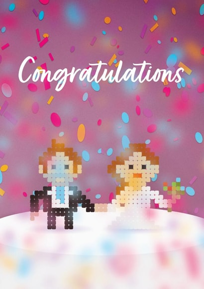 Cute Wedding card for newly married couple – Congratulations created by Simon Whittaker