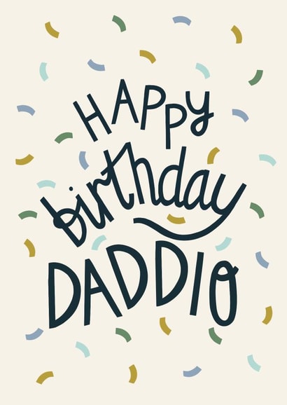 Happy Birthday Daddio - Stylish and Modern Confetti Card for Dad created by Christine Cuddihy Illustration