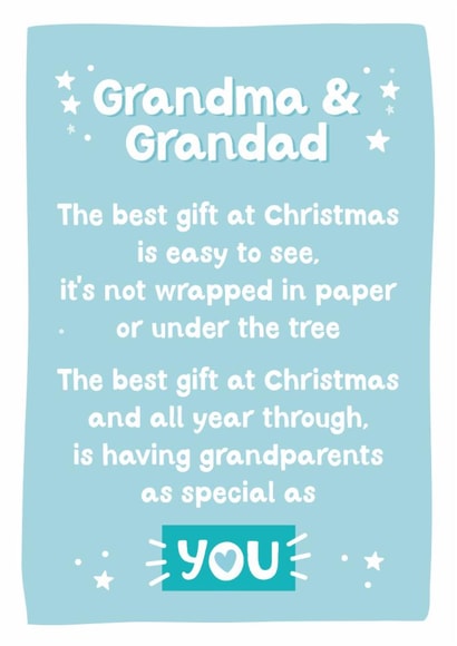 Cure Christmas card for Grandma and Grandad from the kids or baby created by Percy & Pearl