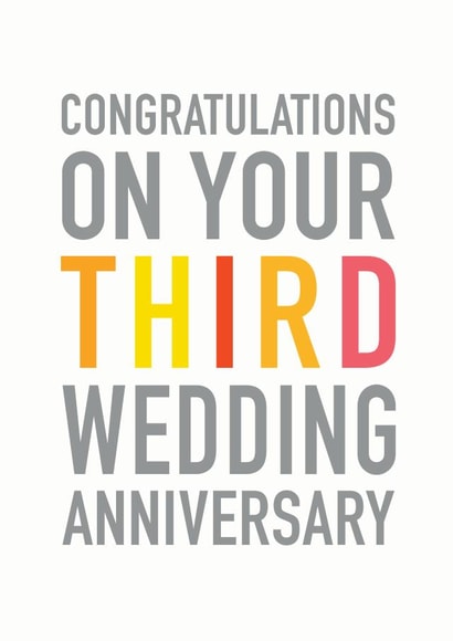Congratulations 3rd wedding anniversary card created by Studio 9