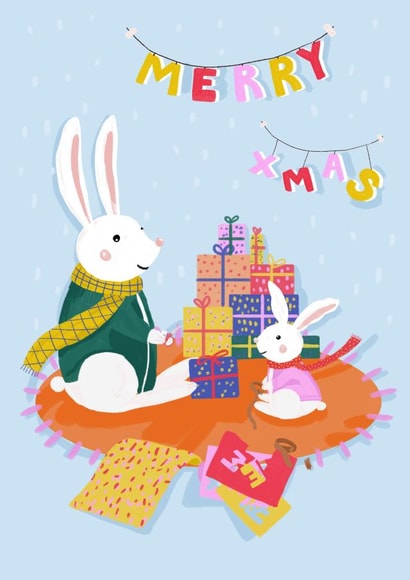 Bunny Christmas - Wrapping Gifts and Presents - Family favourite created by Marie Wilkinson