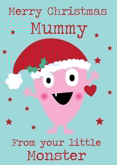 Cute Little Monster card - Merry christmas Mummy- from your little monster. created by Memelou