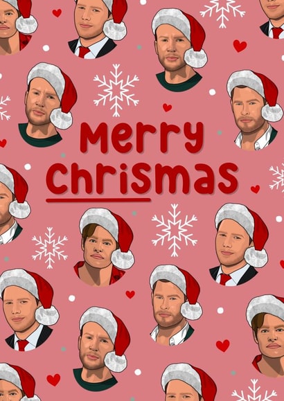 Merry CHRISmas Chris pine hemsworth evans and Pratt Christmas card created by The Girl Next Draw Cards