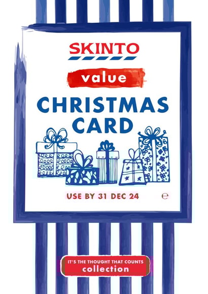 Funny Tesco Value Christmas Card - Skinto created by Mrs Best Paper Co.