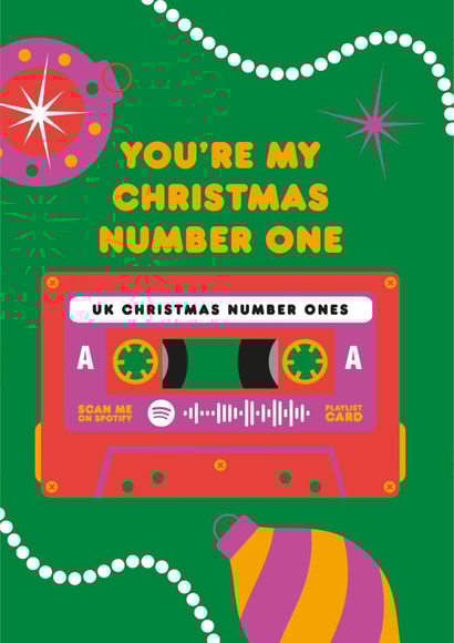 Spotify Playlist Scannable Christmas Card - You're my Christmas Number One created by Joyful Joyful