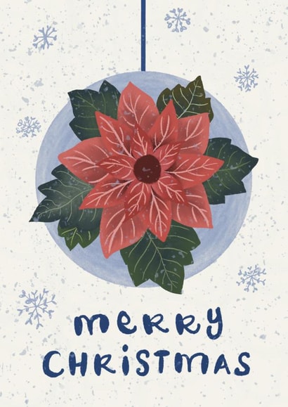 Snowy Merry Christmas Poinsettia Ornament created by Teng Phei Yin
