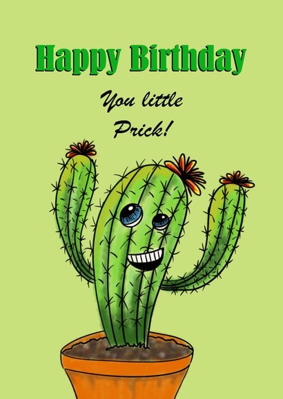 Happy Birthday card - Funny - Cactus created by Dani Paoli