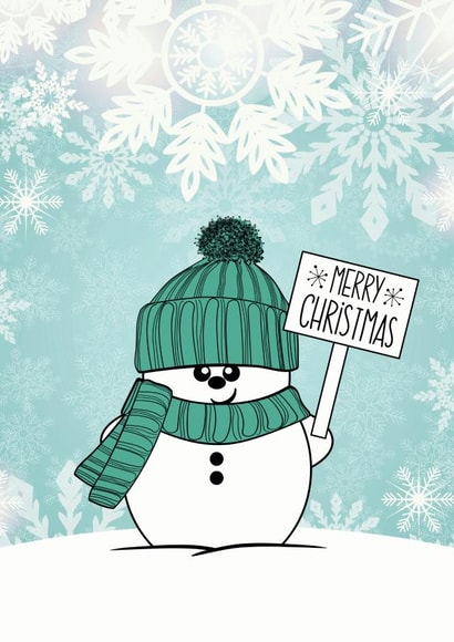 Cute Snowman Merry Christmas Card created by Krimbles