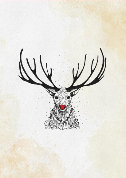 Cute Christmas card - Rudolf the red nose Reindeer. created by Dani Paoli