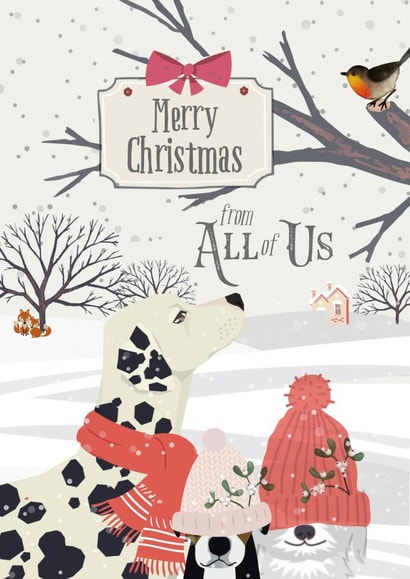 Cute Christmas card for all dog lovers from both of you or your whole family created by Bliss 