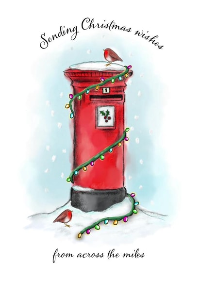 Christmas Postbox Across the Miles card created by Watercolour Sky