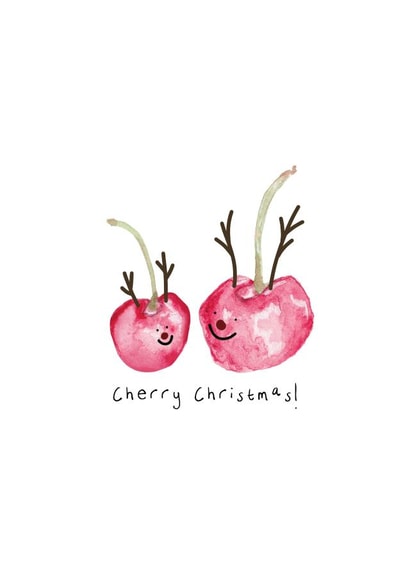 Cherry Christmas - Funny Christmas card with cherry pun created by Hollie Edeson