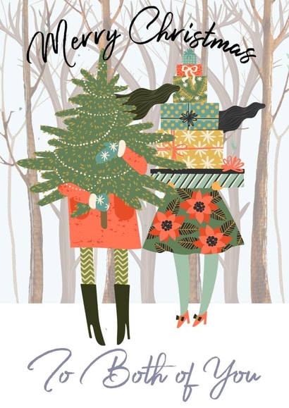 Pretty Christmas card Winter scene - preparing for Christmas created by Bliss 