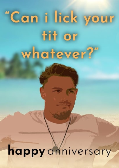 Love Island Andrew Anniversary Card, Love island, Naughty Anniversary Card created by MockingJayCards