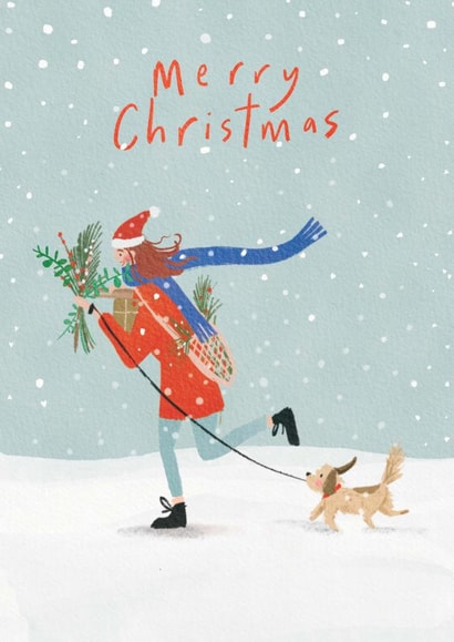 Cute Christmas Card for friend or loved one created by Martha Ratcliff Illustration