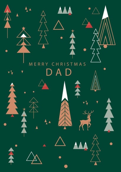 Cool geometric trees christmas card for Dad created by Hotchpotch 