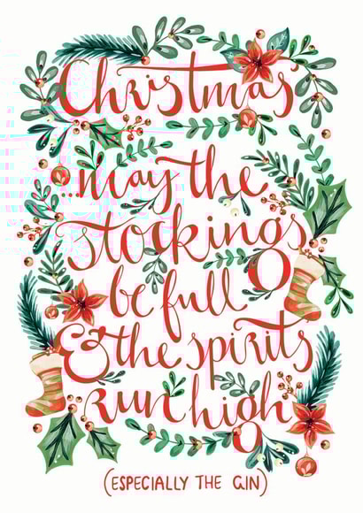 Cheeky Christmas card created by Lucy Duckham Illustration