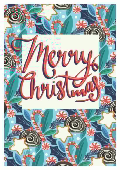 Traditional, vintage themed Christmas card created by Lucy Duckham Illustration