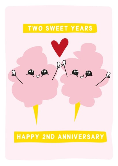 Two Sweet Years - Happy 2nd Anniversary Card created by Gem Draws Stuff