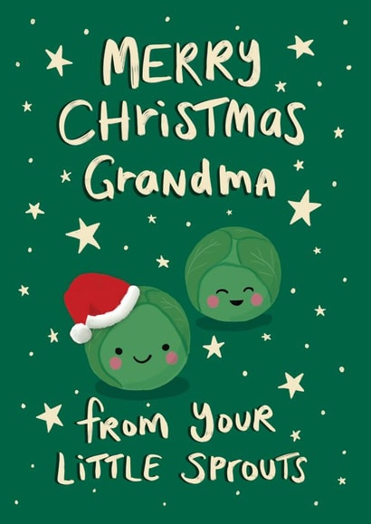 Cute Christmas Card for Grandma - from the grand kids - Two Little Sprouts created by Tilly Bean Loves