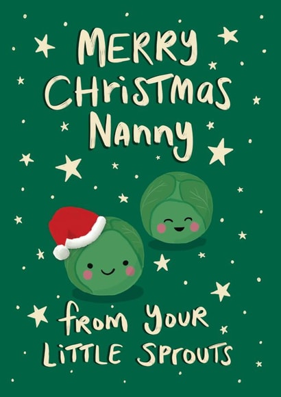 Cute Christmas Card for Nanny - from the grand kids - Two Little Sprouts created by Tilly Bean Loves