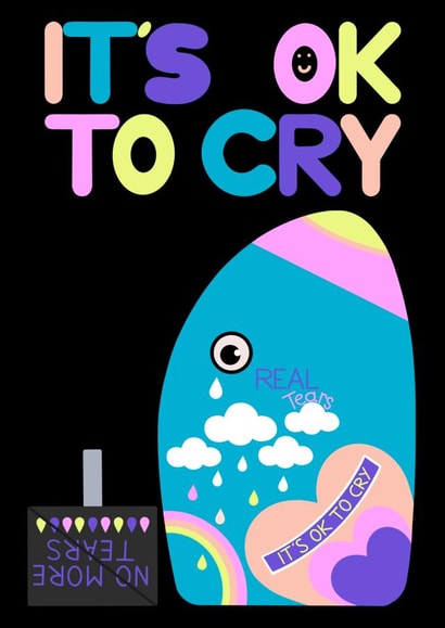 Cute card to comfort someone sad - Emotional Support Shampoo - It’s Ok to Cry created by Chloe M