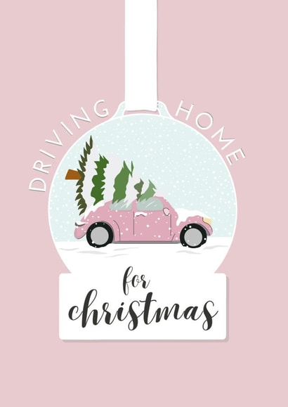 Cute Christmas Card - Car in Snow - Driving Home For Christmas created by girlinmind