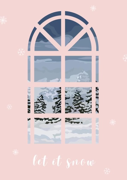 Cute Christmas Card - Snow Landscape - Let It Snow created by girlinmind